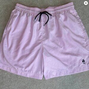 Brooks Brothers Red Fleece Pink Lined 6 inch Swim Trunks